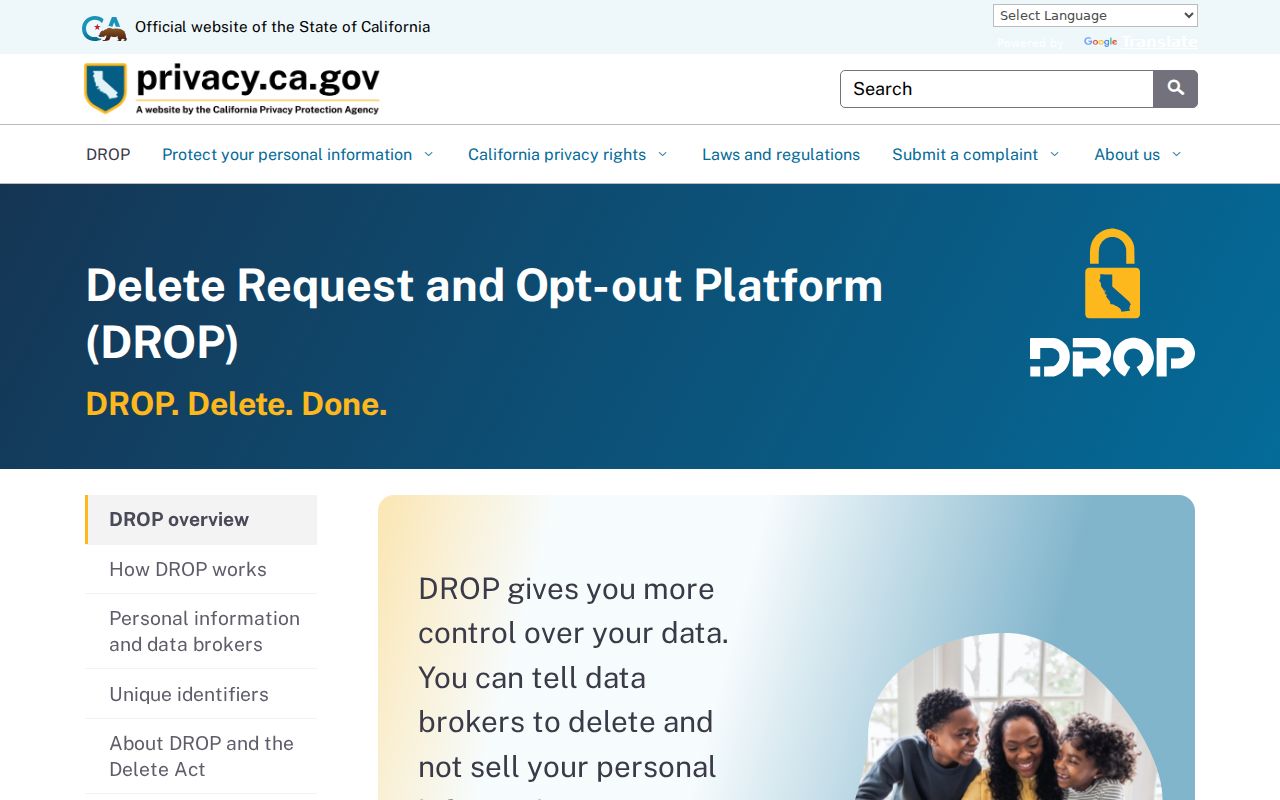 Lake Forest residents directory California DROP privacy request platform