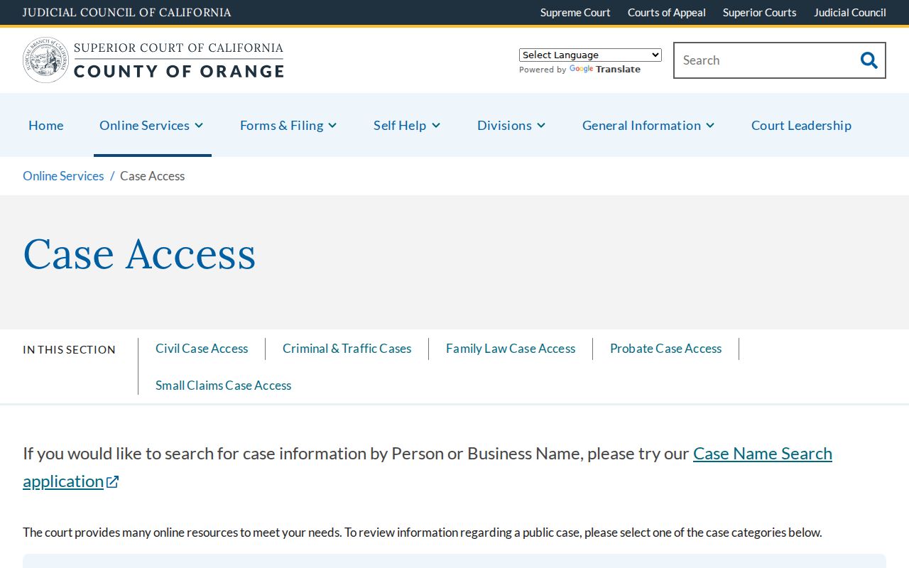 Lake Forest residents directory Orange County court case access