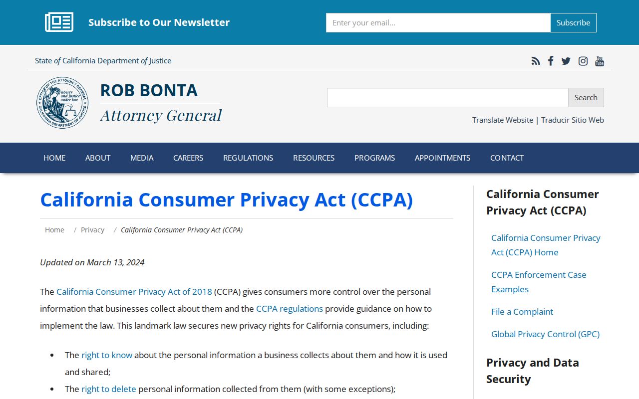 Lake Forest neighbors privacy research using California CCPA guidance