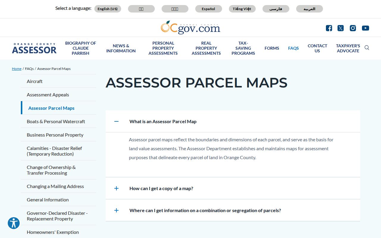 Lake Forest street directory assessor parcel map example