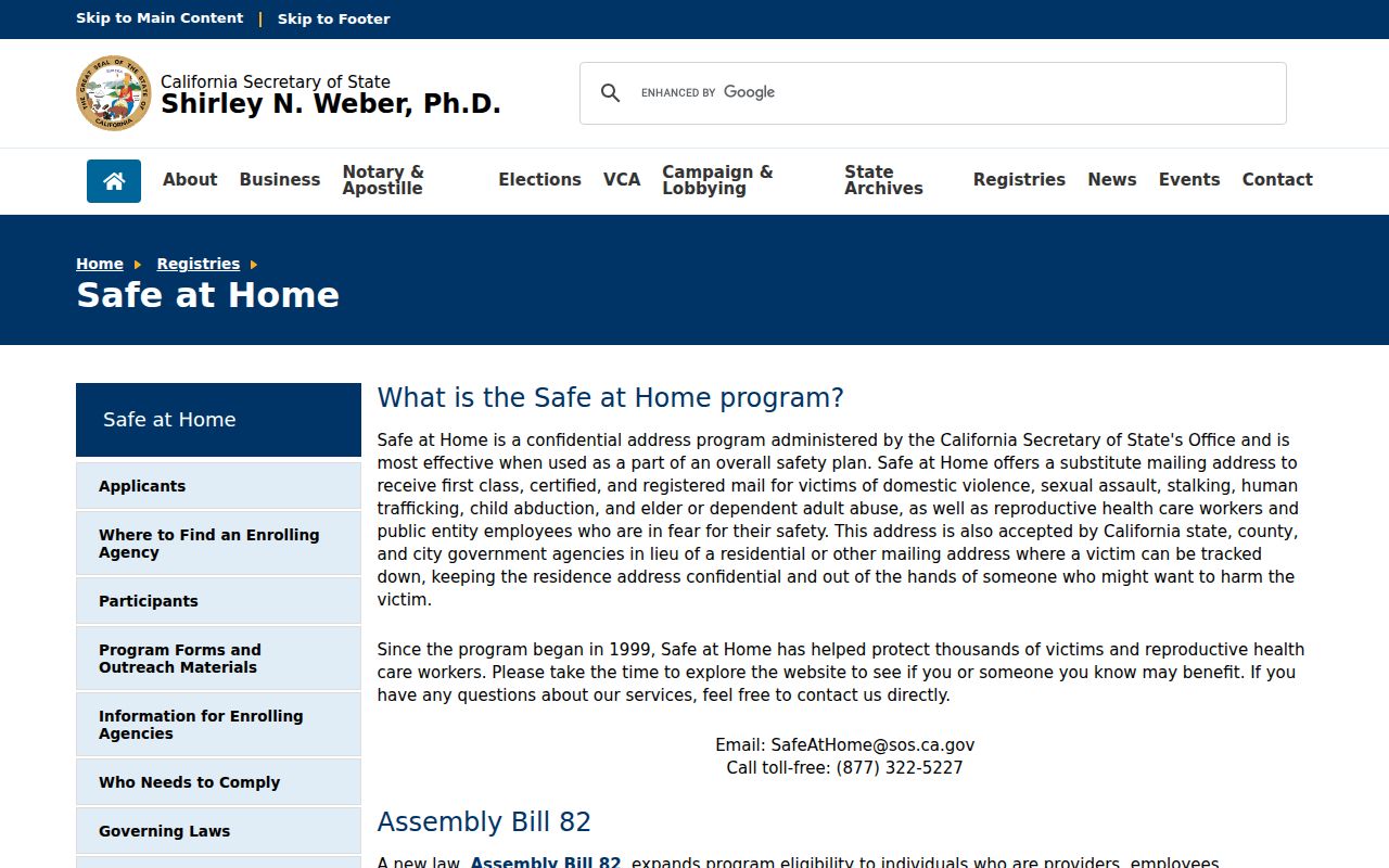 Lake Forest ZIP code directory Safe at Home address confidentiality